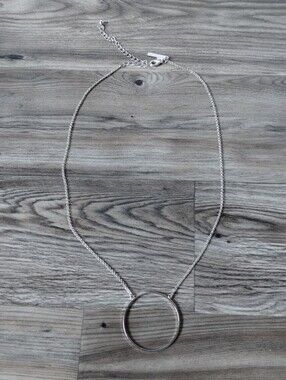 Lele Sadoughi Silver Circle Necklace